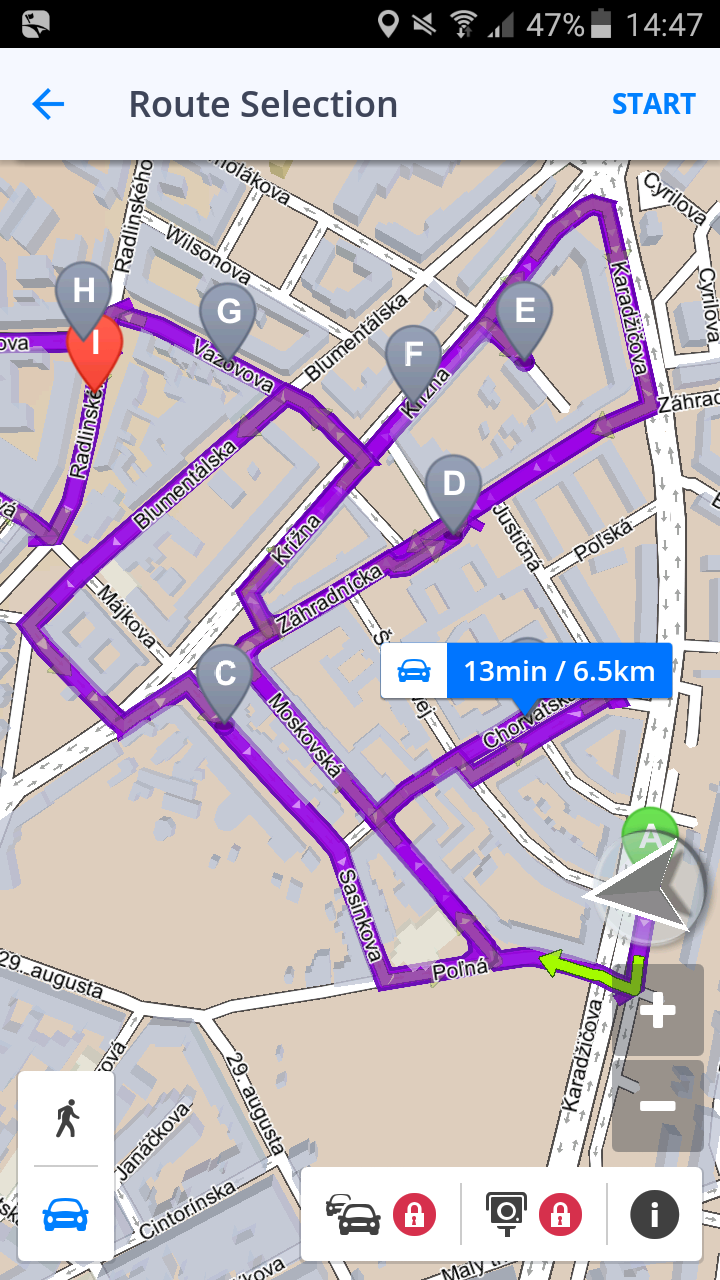 Drag & Drop route editing Sygic GPS Navigation for Android User Guide English