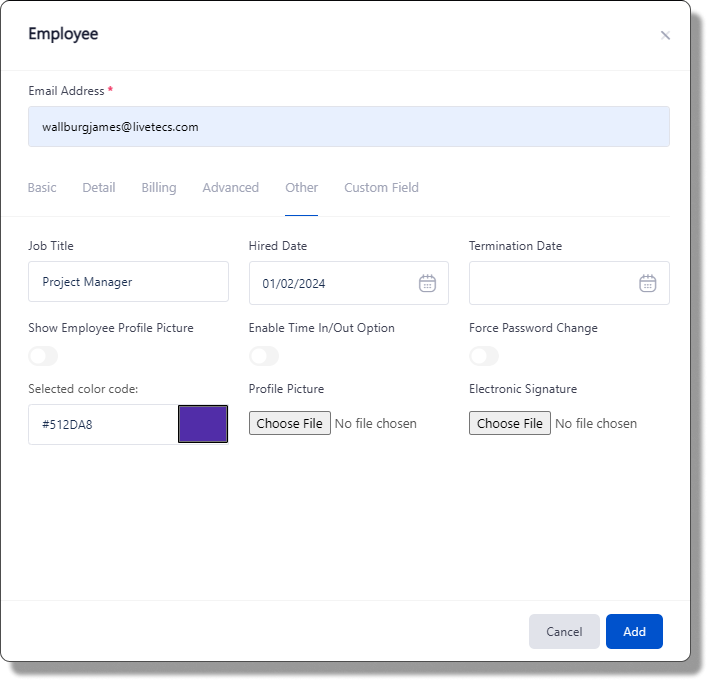 Employees - TimeLive Help v13 - 1