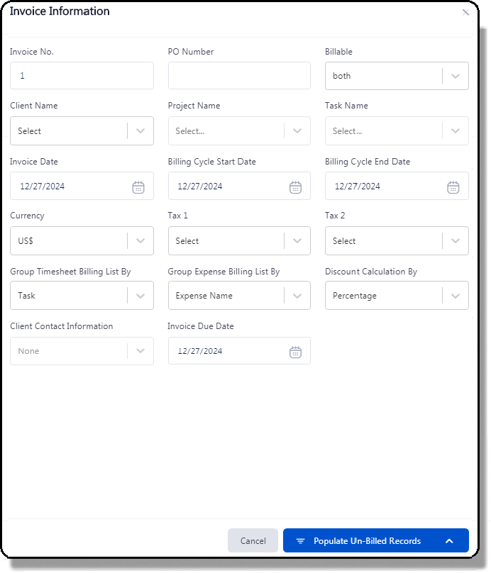 Manage Invoices - TimeLive Help - 1