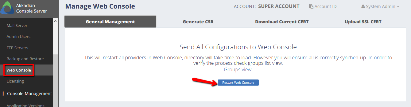 6-1-restart-web-console-akkadian-console-server-4-0-0