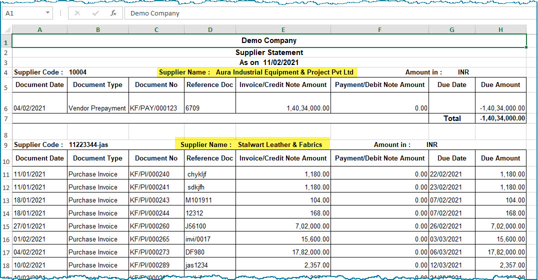 Supplier Statement - Crest ERP User Manual - 1.0