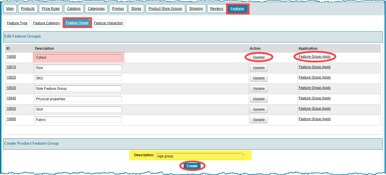 Create a Feature Group - Crest ERP User Manual - 1.0