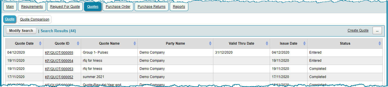 Supplier Quotes Crest Erp User Manual