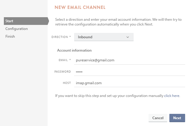 Add a new email channel - Pureservice - User Manual (with