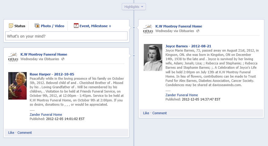 Post Your Obits to Facebook - FrontRunner Manual - 1