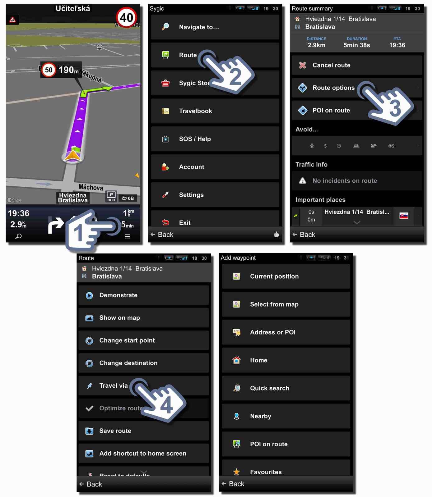 Adding Waypoints To The Route Sygic Car Navigation 1 8509