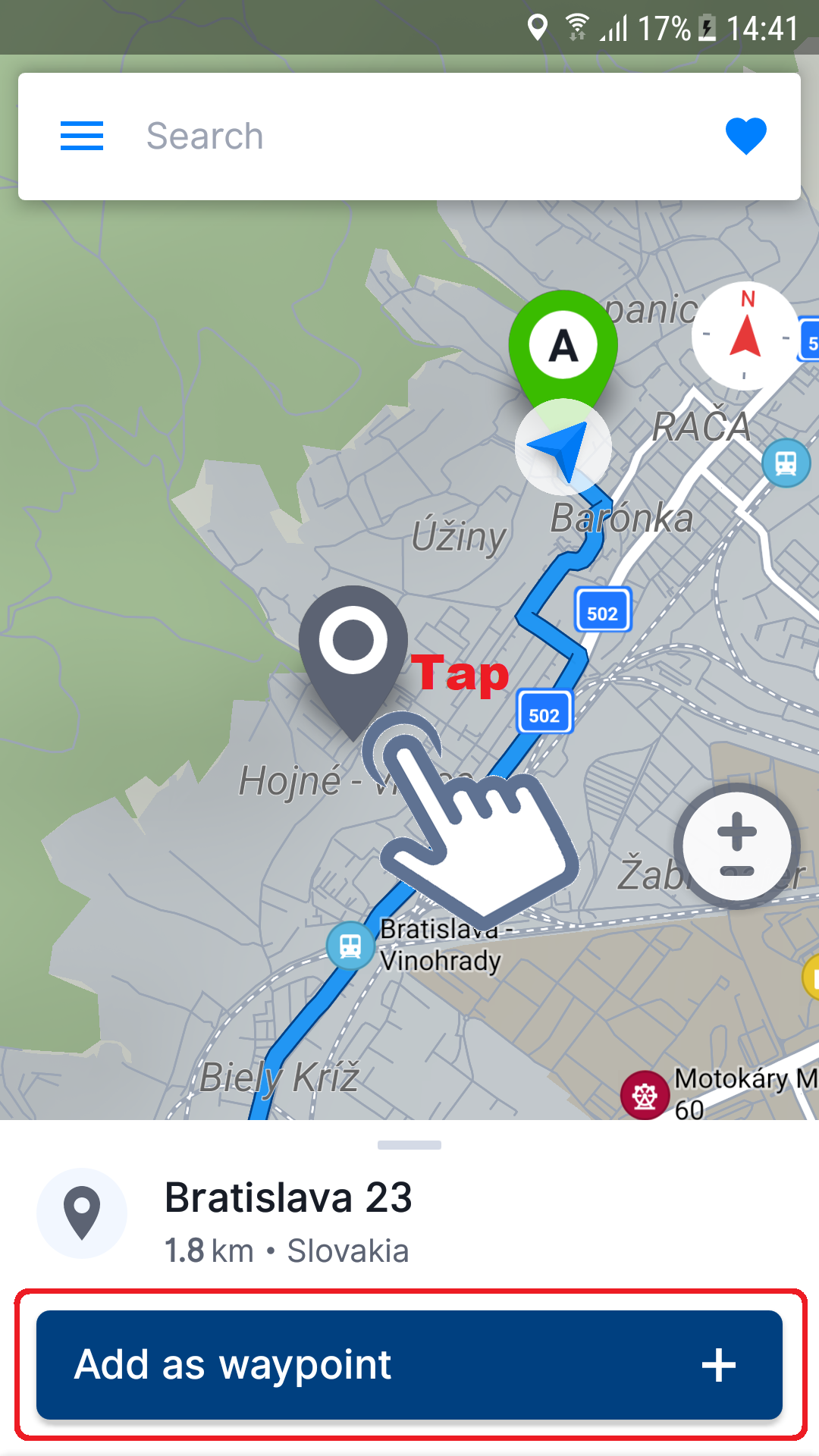 waypoint navigating - New Sygic Navigation for Android -