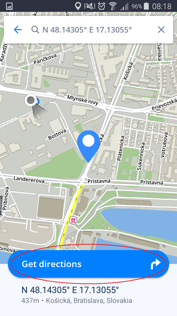 Navigating to GPS coordinates Sygic GPS Navigation for Android