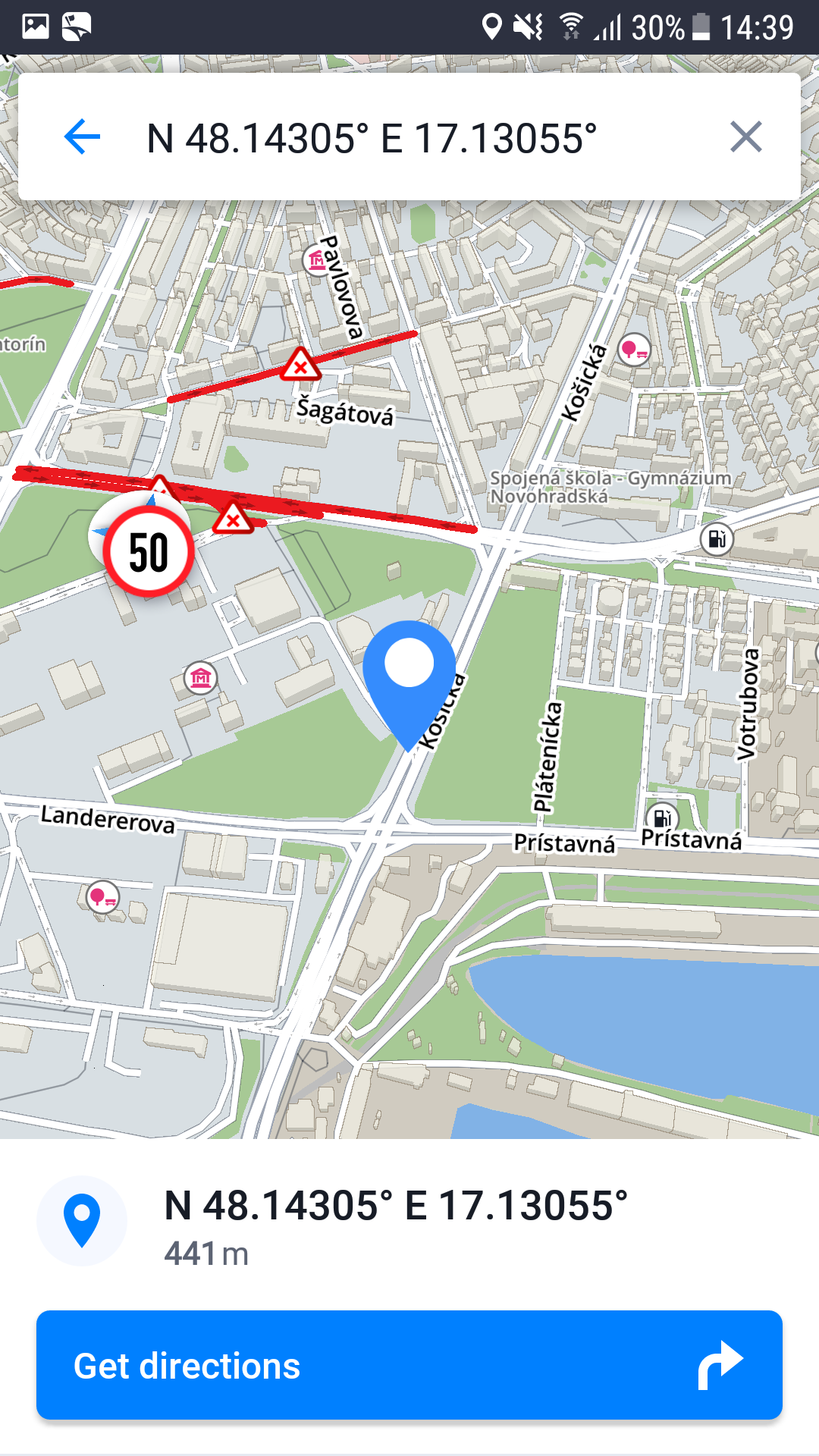 GPS coordinates - Sygic GPS Navigation for Android - 18.7