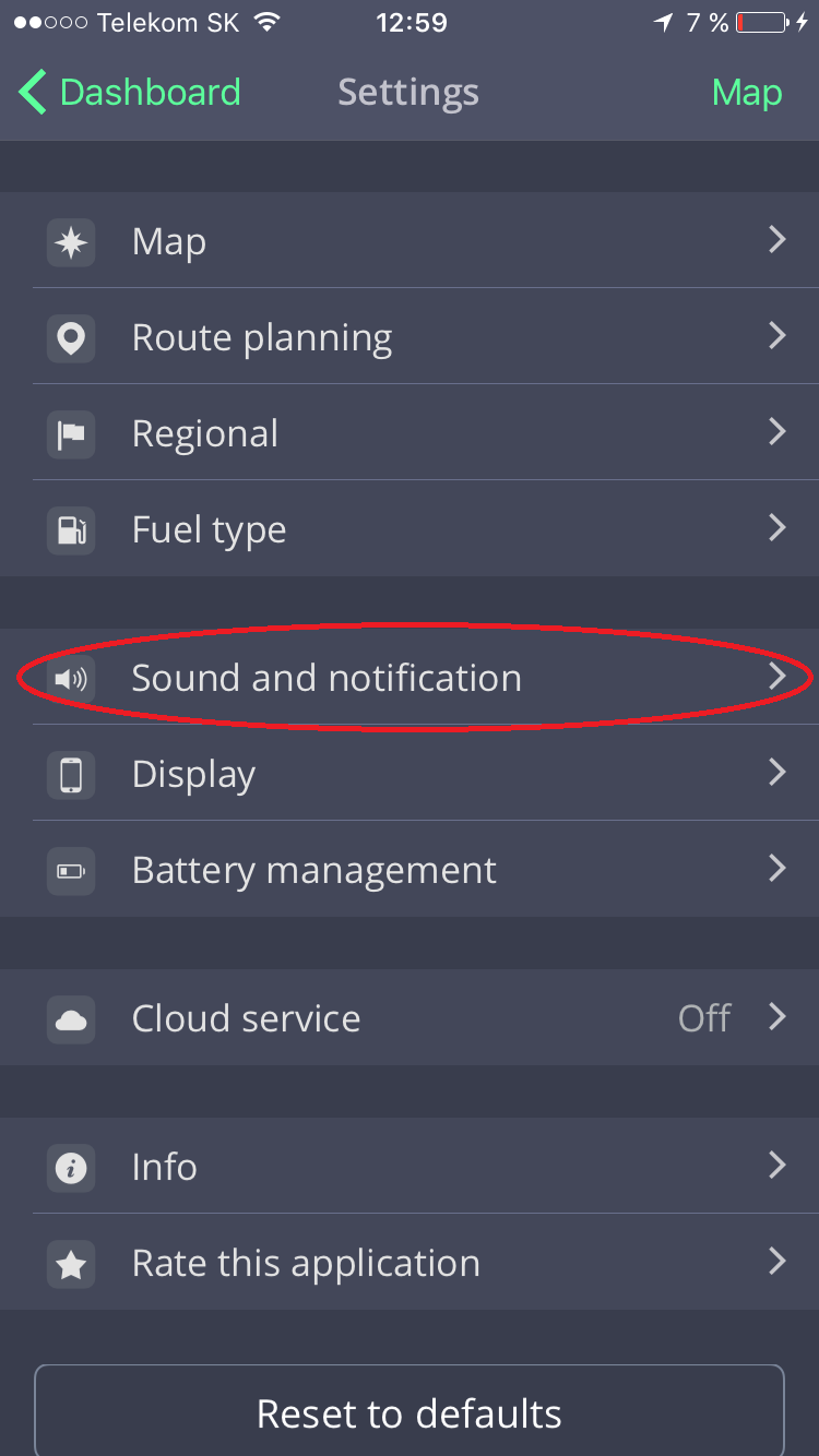 kobber Kvæle Risikabel Sound and Notification - Sygic GPS Navigation for iOS - 17.1