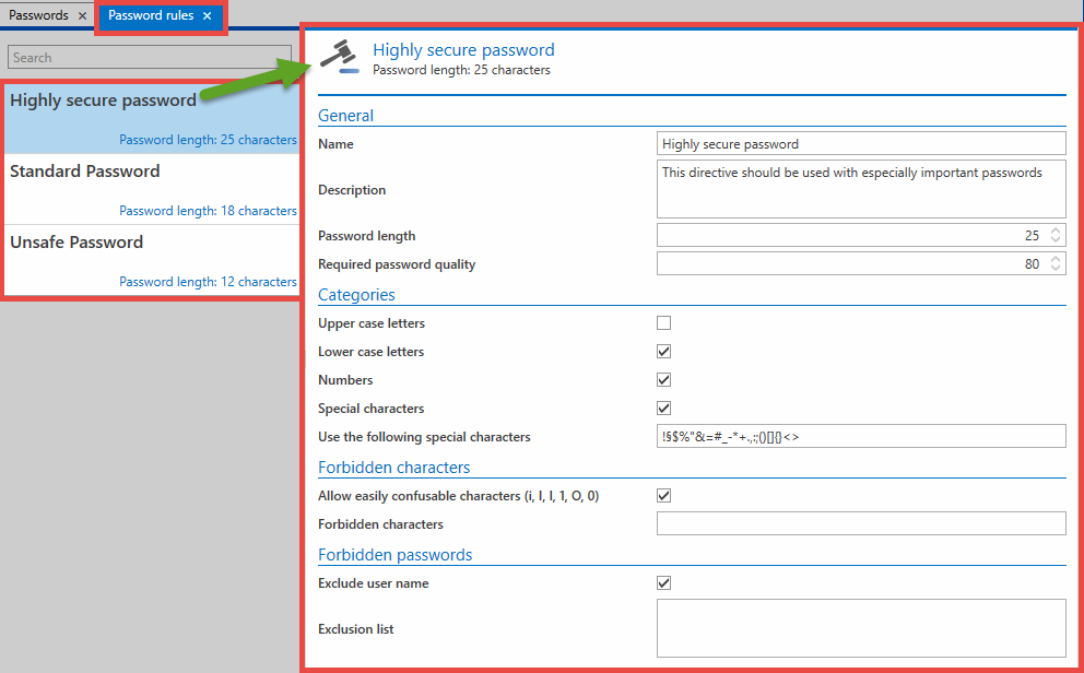 Password rules Netwrix Password Secure Manual 8.14.2