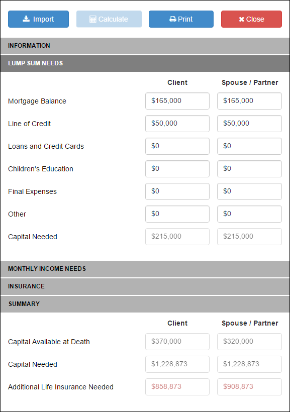 Life Insurance Needs Razorplan User Guide 1