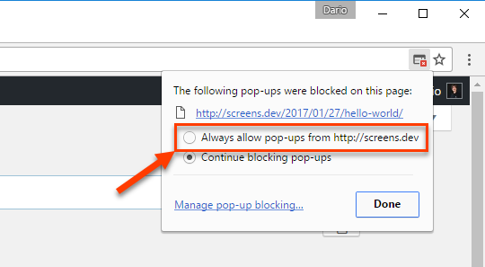 do not block popups in chrome for mac