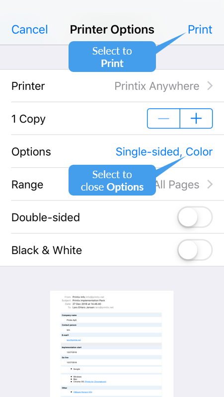 reservering R afbreken How to print from iPhone and iPad - Printix User Manual - 1