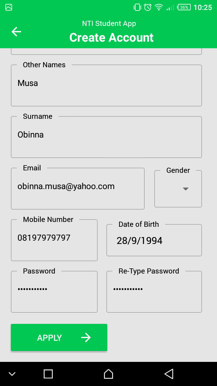 To Create an Account - myNTI Mobile App Guide - 1