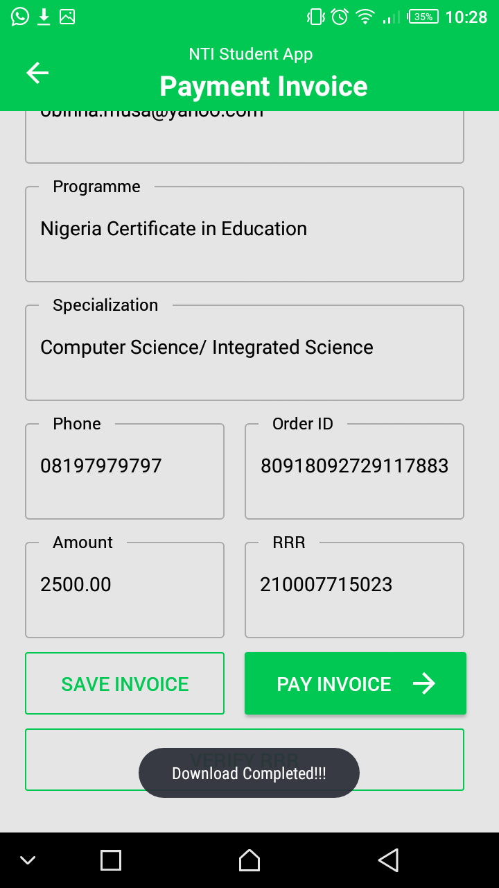 amazon invoice on mobile app